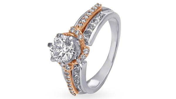 Clipboard01A Tanishq diamond engagement ring. (Titan Company)