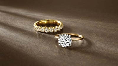 Natural diamond rings from the Desert Diamonds collection. (De Beers)